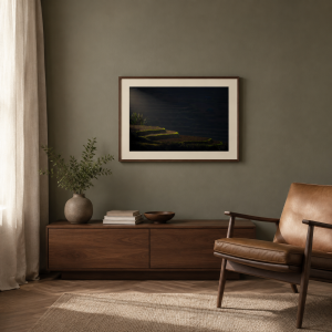 Terraces of Quiet Light displayed in a contemporary living room — illustrative mockup