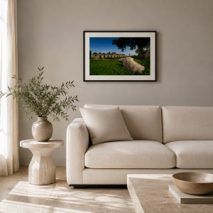 The Stone That Remembers displayed in a contemporary living room — illustrative mockup