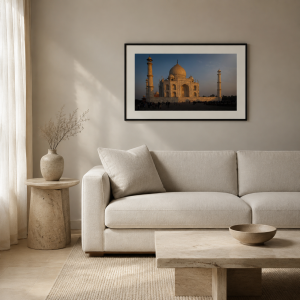 Marble in the Afterglow displayed in a contemporary living room — illustrative mockup