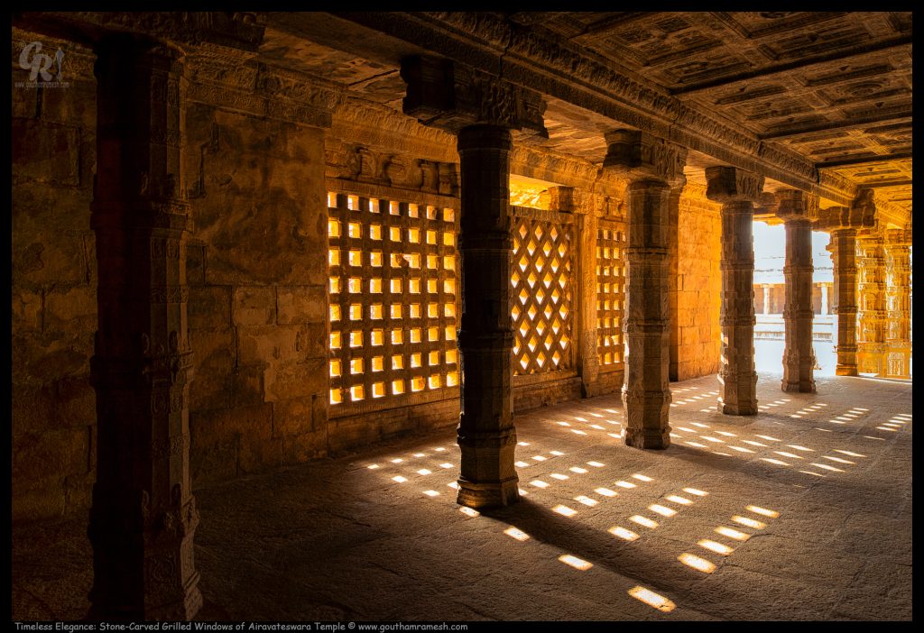Timeless Elegance: Stone-Carved Grilled Windows of Airavateswara Temple