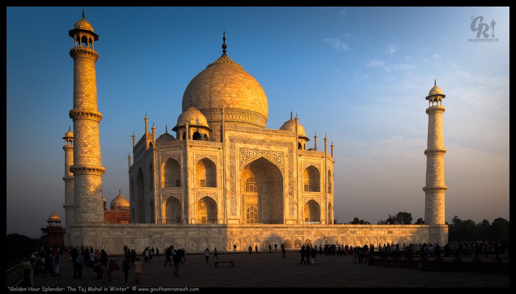 Golden Hour Splendor: The Taj Mahal in Winter